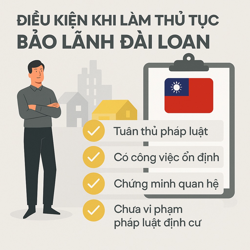 Điều kiện khi làm thủ tục bảo lãnh đài loan
